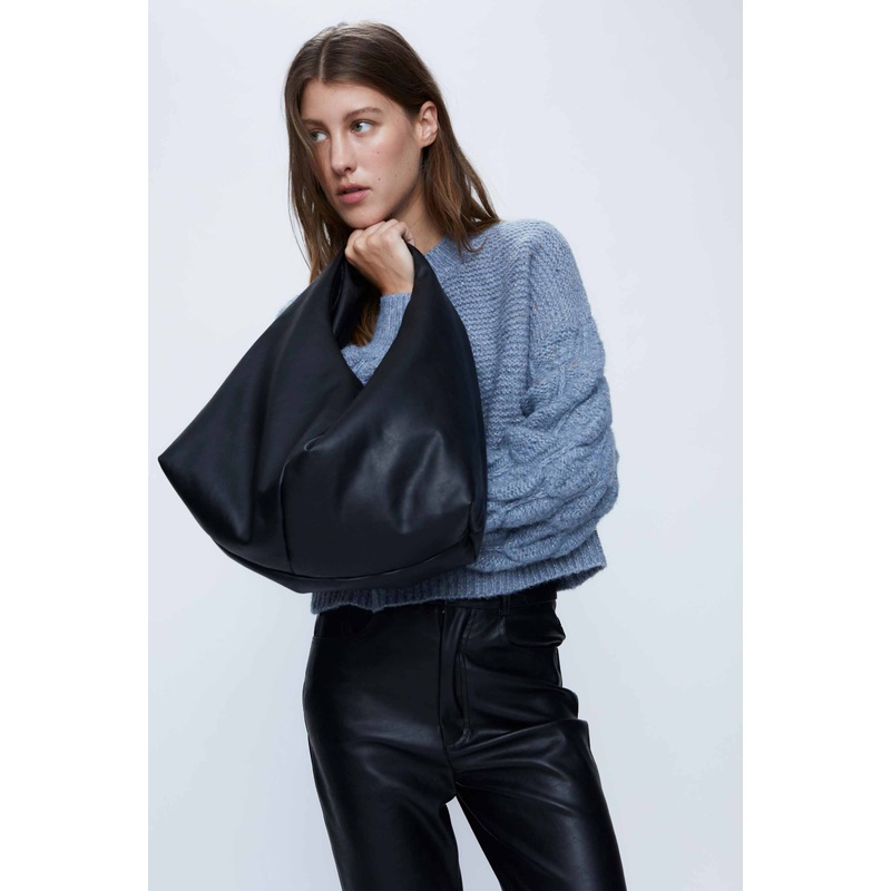 Wild Pony Black Leather Puffer Bag