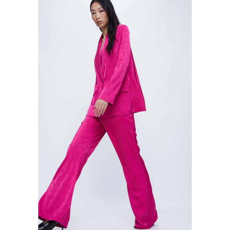 Wild Pony Cerise Pink Damask Palazzo Trousers