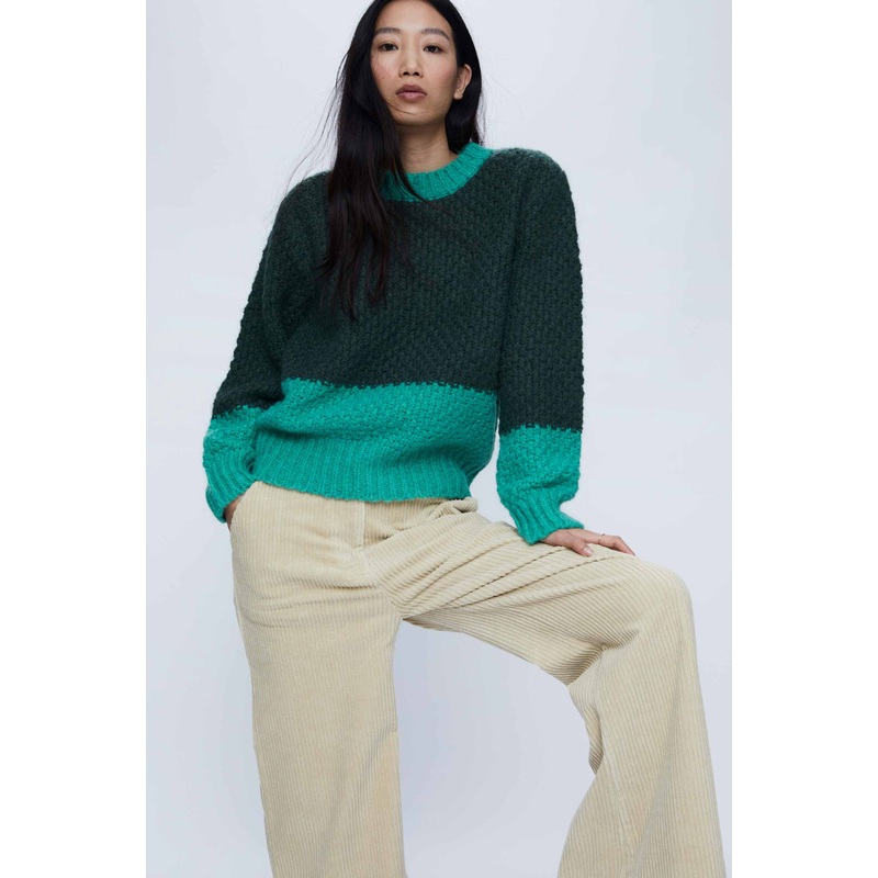 Wild Pony Green Chunky Crew Neck Sweater