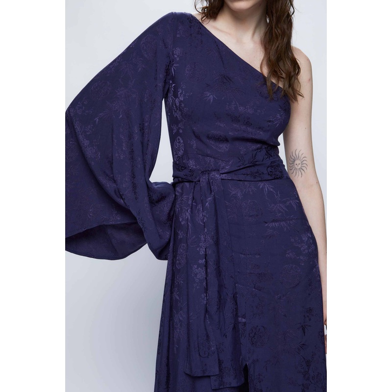 Wild Pony Navy Asymmetrical Long Dress
