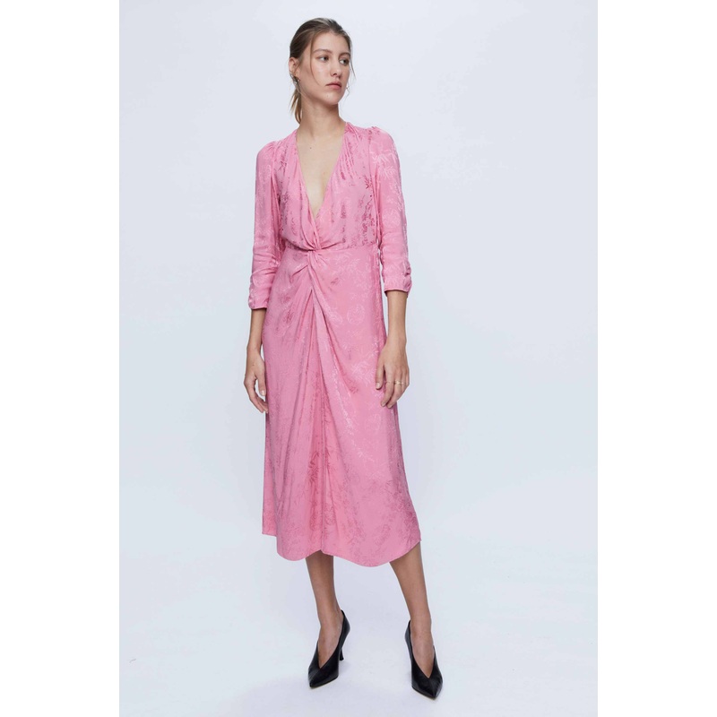 Wild Pony Pink Damask Low Cut Dress