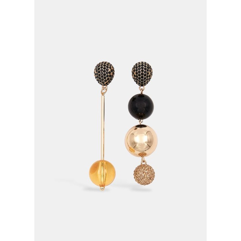 Essentiel Antwerp Gold-tone and Black Sphere Earrings