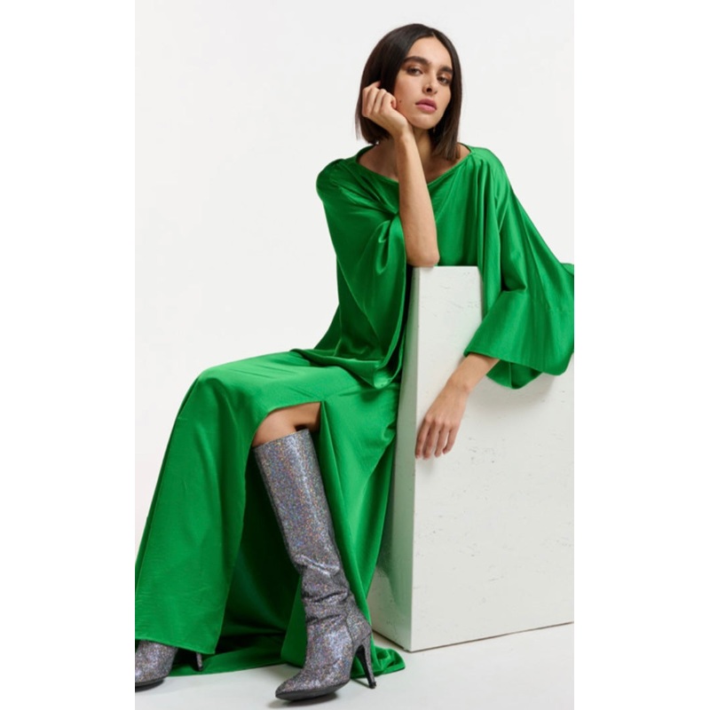 Essentiel Antwerp Kelly Green Satin Gown