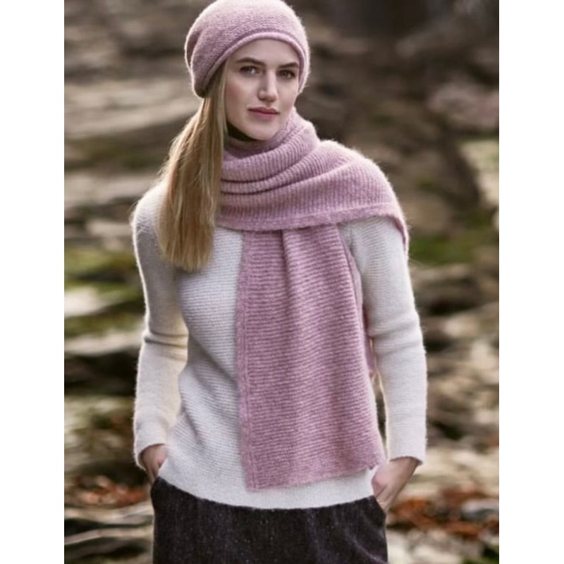 Fisherman Out of Ireland Baby Pink Alpaca Large Chunky Scarf