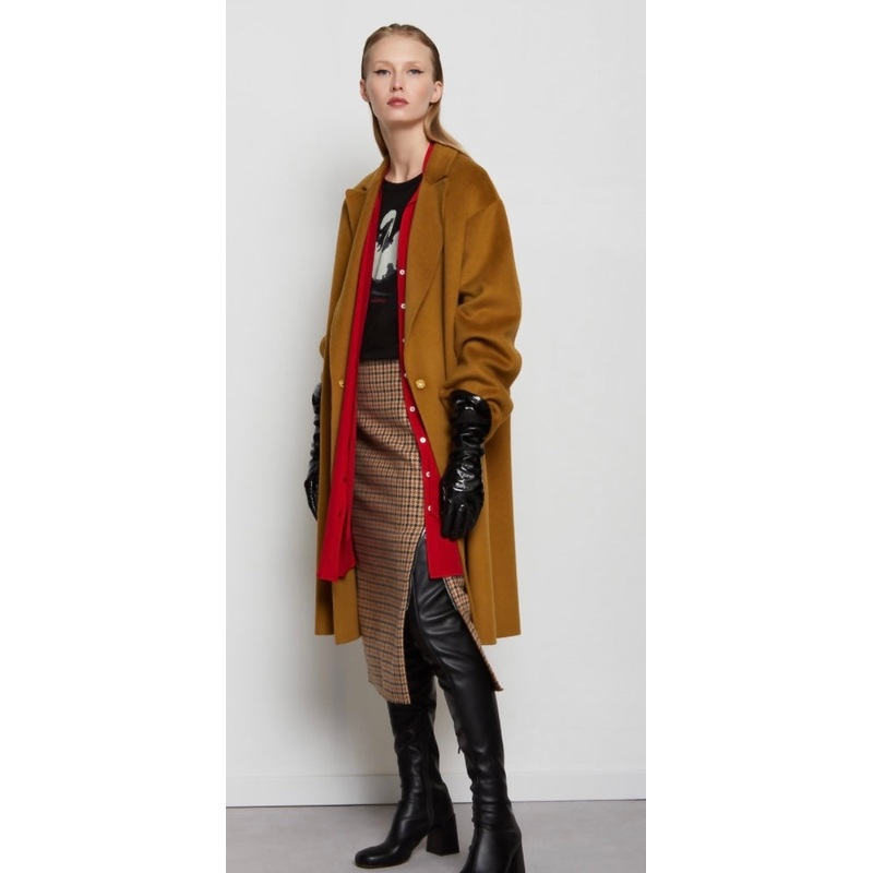 OttodAme Bronze Wool Mix Belted 3/4 Coat