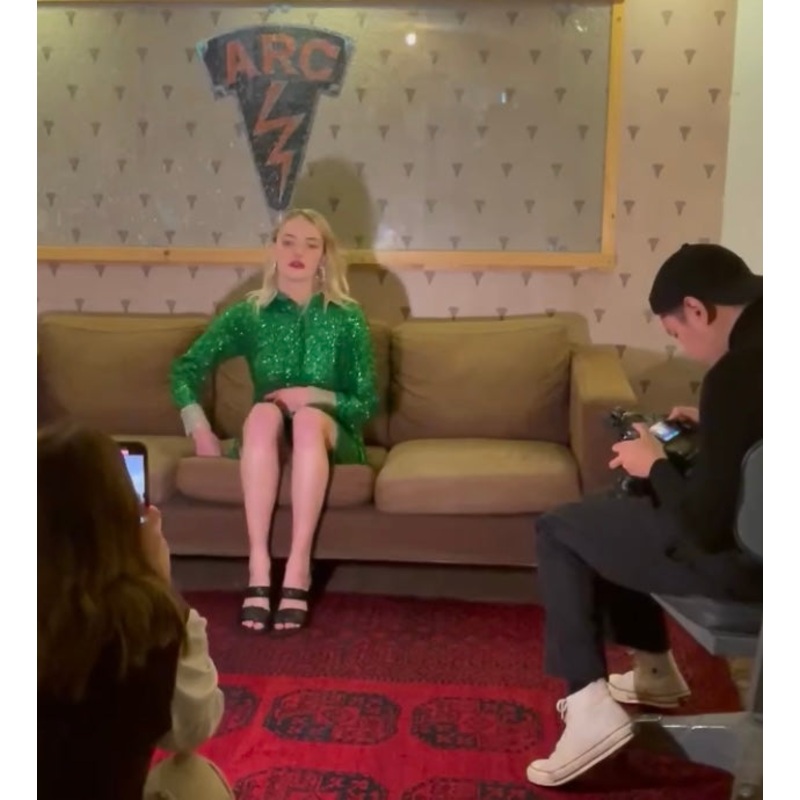 Scotch & Soda Green Sequin Shift Dress