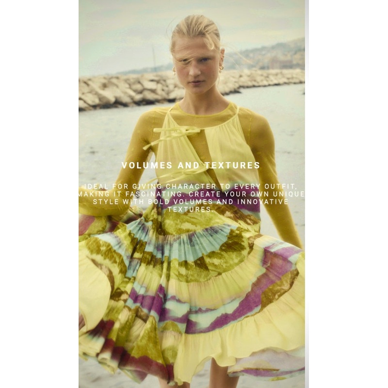 Beatrice B Lime Scenic Print Flounce & Frill Dress