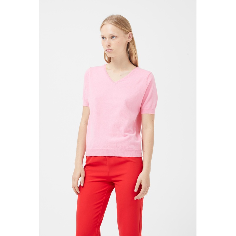 Compania Fantastica Baby Pink V-Neck Sweater