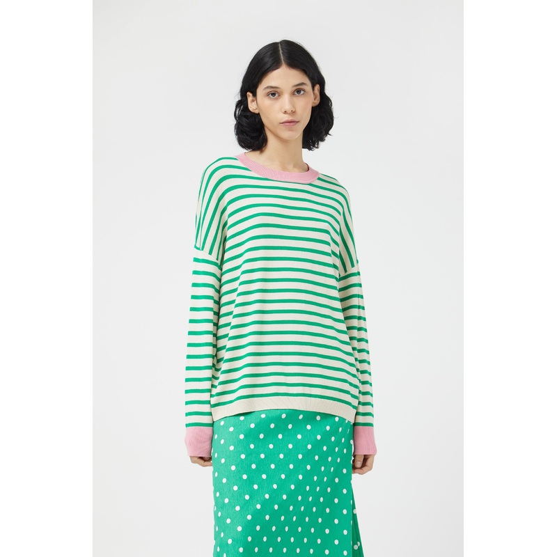 Compania Fantastica Oversized Green Striped Sweater