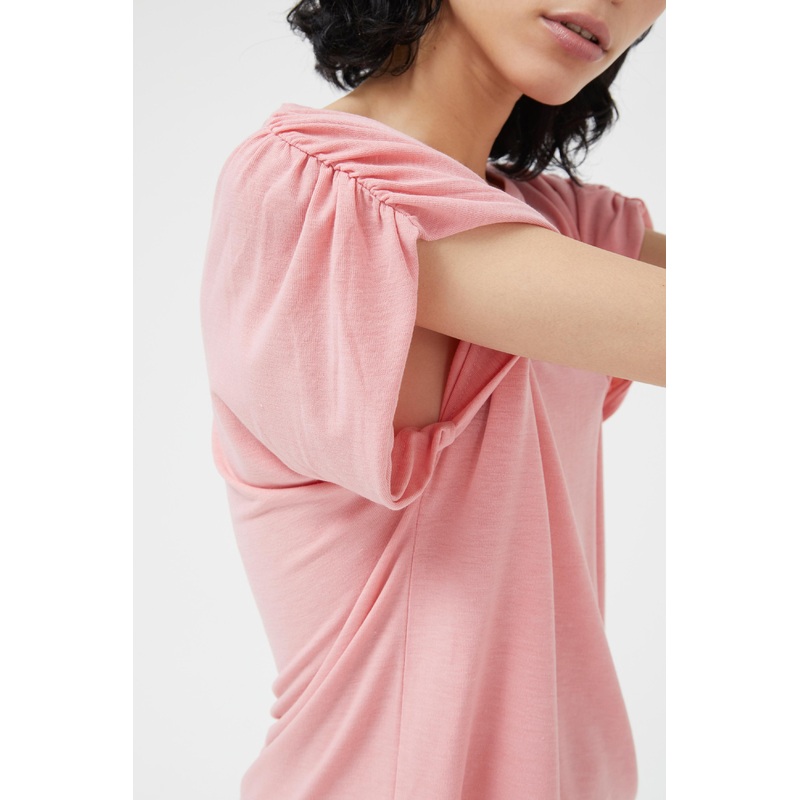 Compania Fasntastica Pink Draped Short Sleeve Top