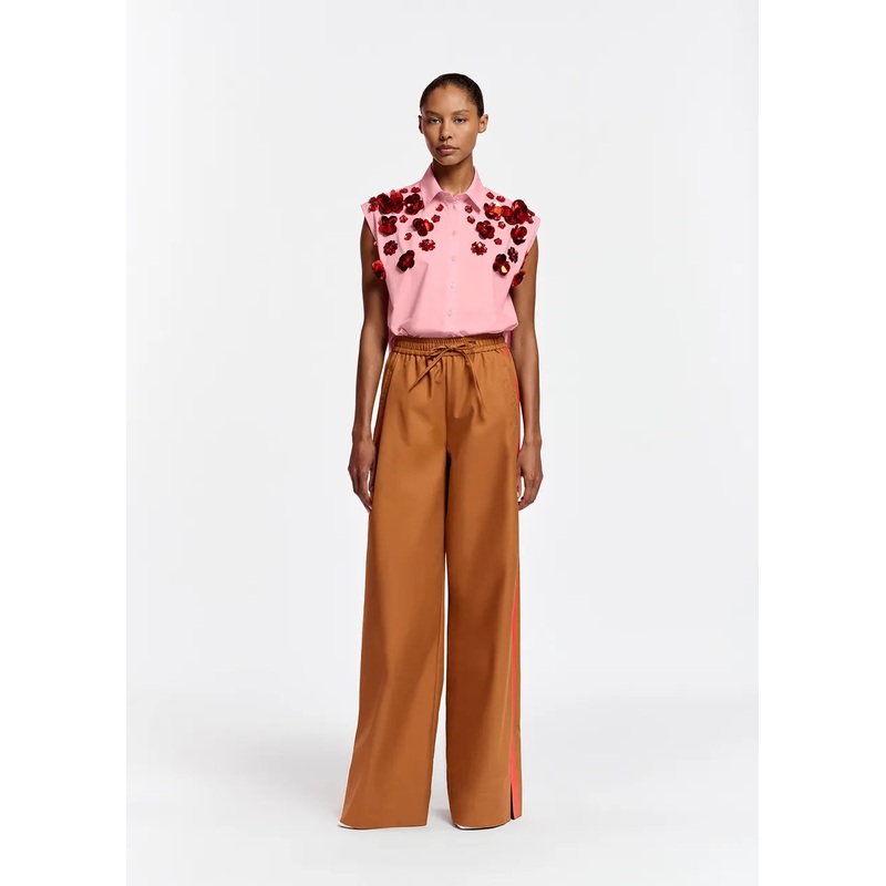 Essentiel Antwerp Tobacco Stripe Palazzo Pants