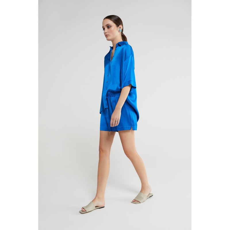 Ottod’Ame Blue Viscose Shorts-IT 40 / UK 8 & IT 42 / UK 10 & IT 44 / UK 12 & IT 46 / UK 14 & IT 48 / UK 16