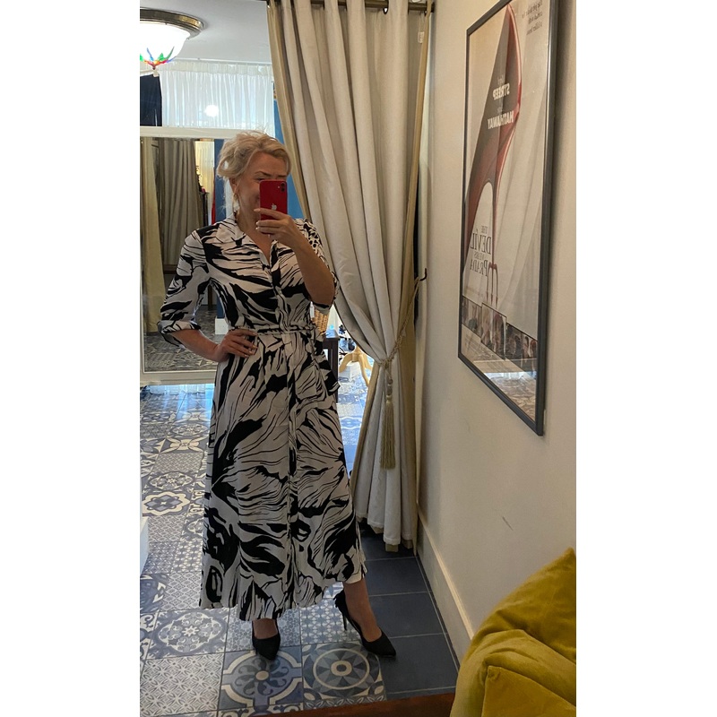 Pennyblack Black & White Floral Print Shirt Dress