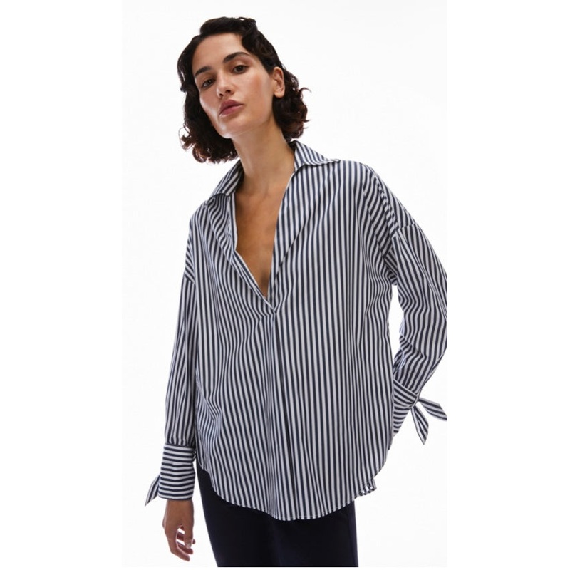 PENNYBLACK Navy & White Striped Oversized Shirt