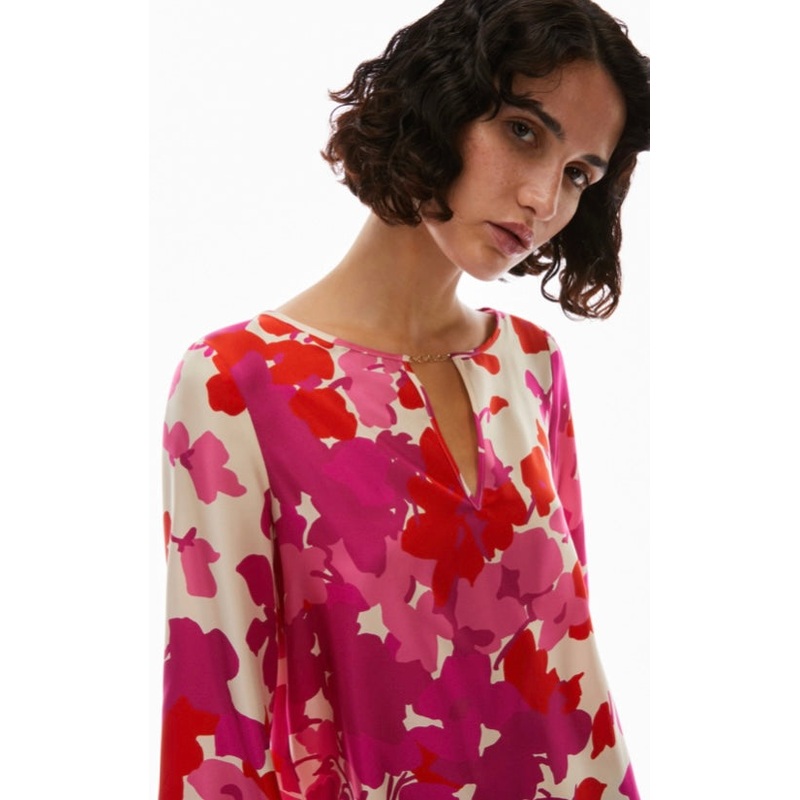 Pennyblack Red & Pink Silk Tunic Dress