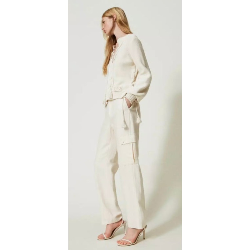 TWINSET Ivory / Cream Combat Trousers