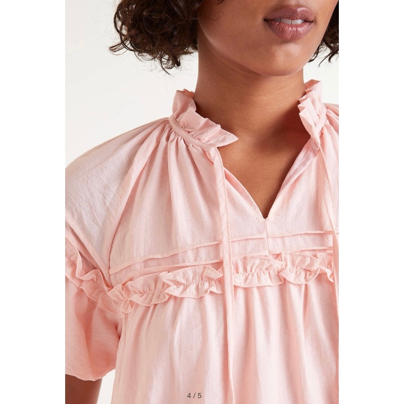 Compania Baby Pink Tiered Midi Dress with frills