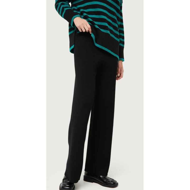 Compania Fantastica Black Knit Semi Flared Trousers