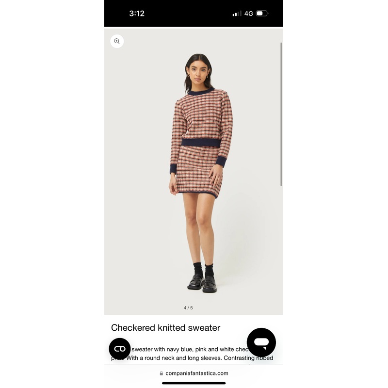 Compania Fantastica Plaid Print Knit Skirt