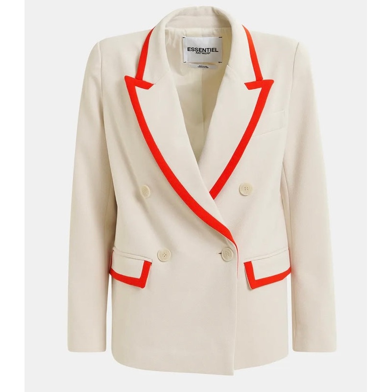 Essentiel Antwerp Off White with Orange/ Red Trim Blazer