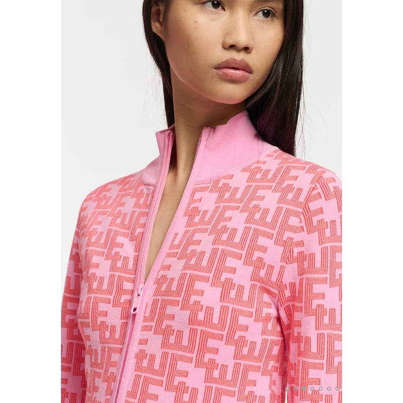 Essentiel Antwerp Pink Jacquard Zippy Jacket
