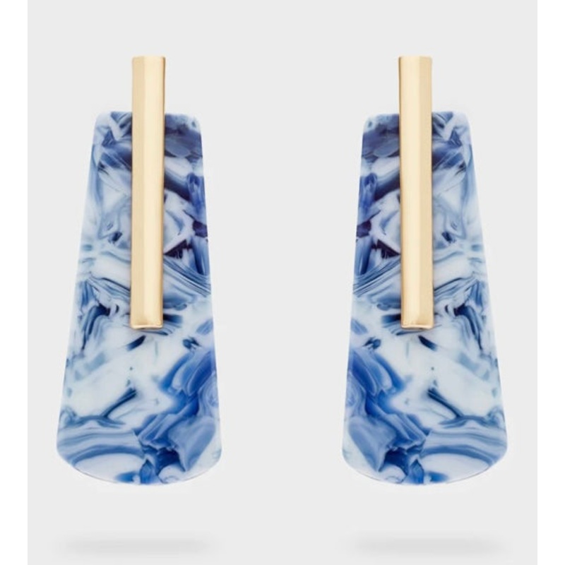 Nali Blue marbled Resin Earrings
