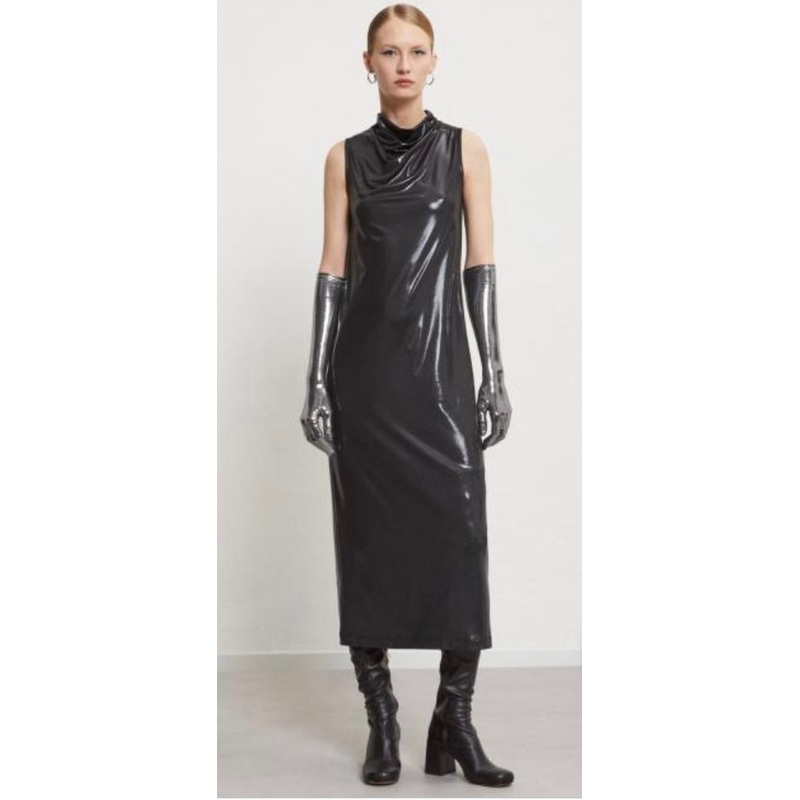 OttodAme Black Metallic long Dress