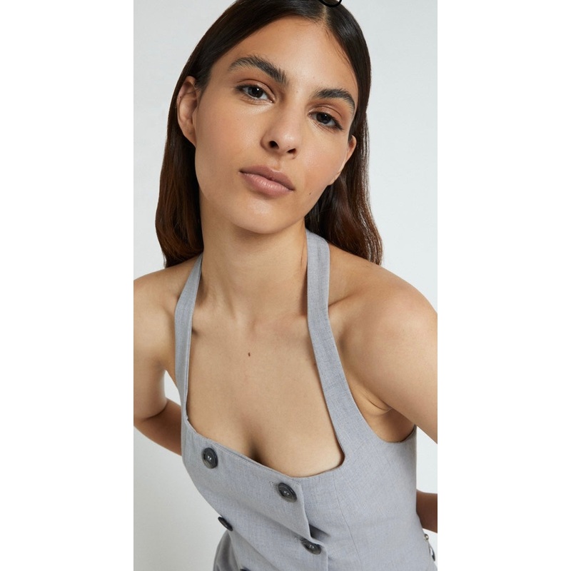 Ottodame Dove Grey Halterneck Top