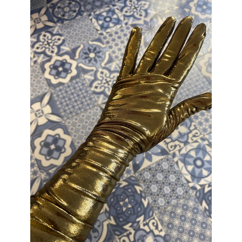 OttodAme Gold Metallic Long Gloves