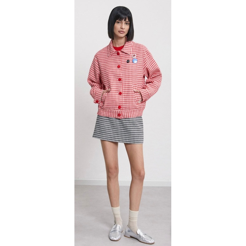 Ottodame Red Vichy Jacket with Badges