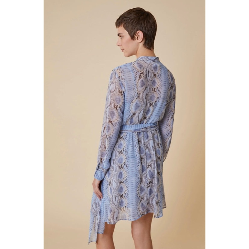 PennyBlack Blue Snake Print Georgette Short Dress