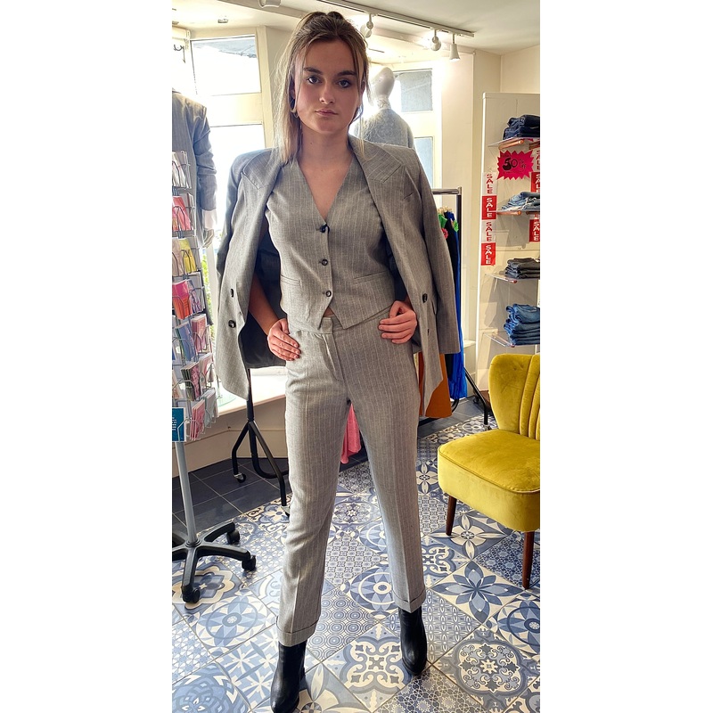 PENNYBLACK Grey Pinstripe Suit Trousers