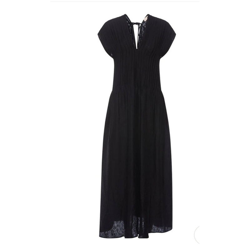 RDF Black Long Midi Elegant Dress