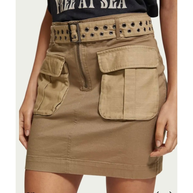 Scotch & Soda Khaki Cargo Mini Skirt