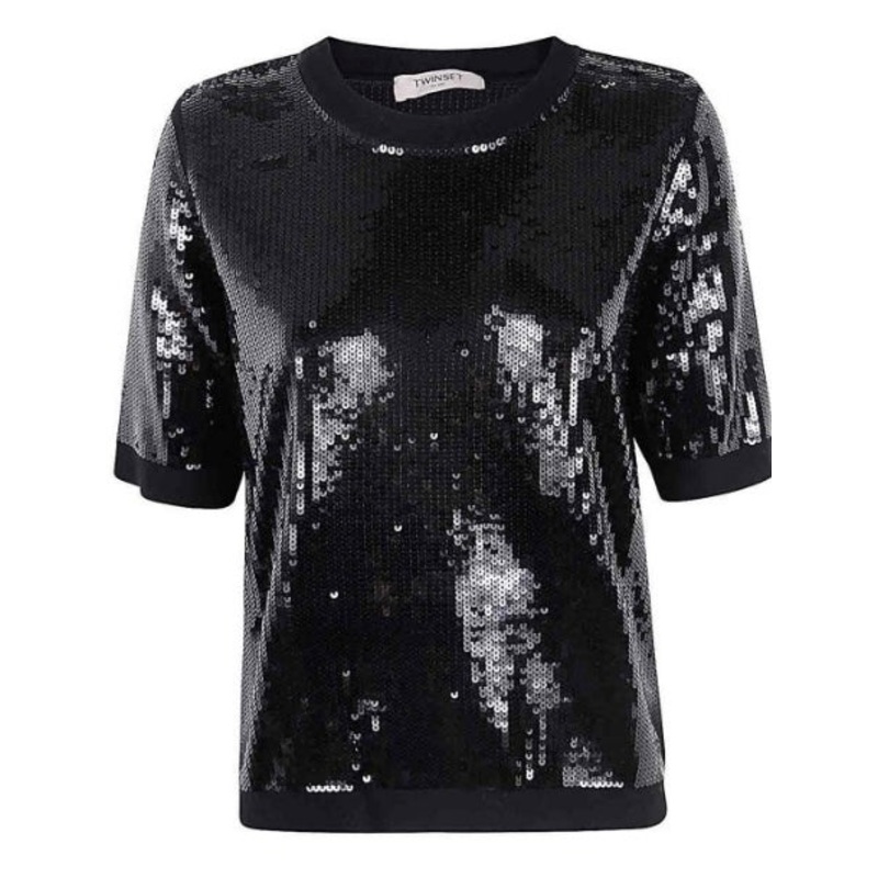 Twinset Milano Black Sequins Sweater