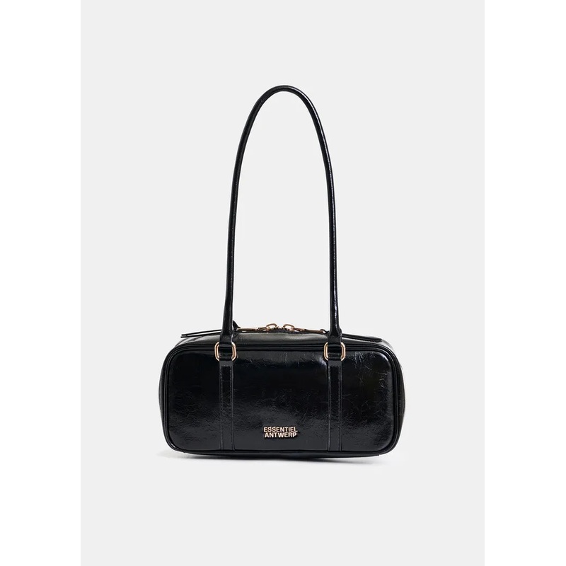 Essentiel Antwerp Black Glossy Shoulder Bag