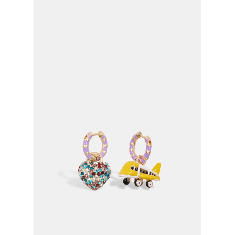 Essentiel Antwerp Charm Earrings with Heart & Plane