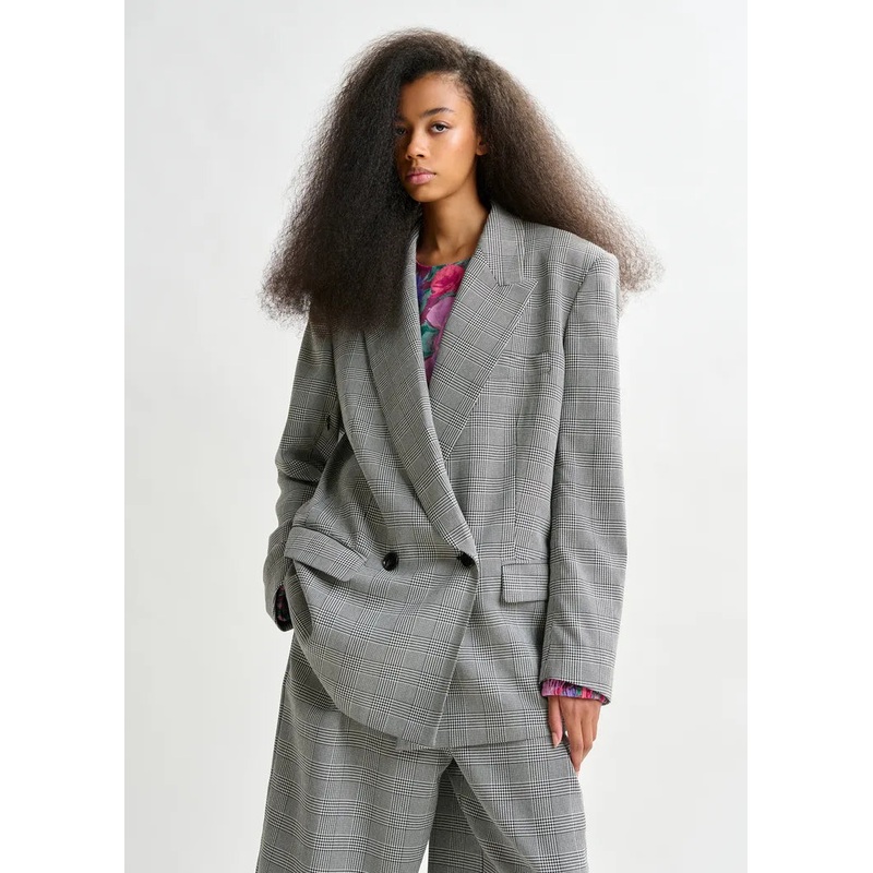 Essentiel Antwerp ‘Prince of Wales’ Double Breasted Blazer with Cape sleeves