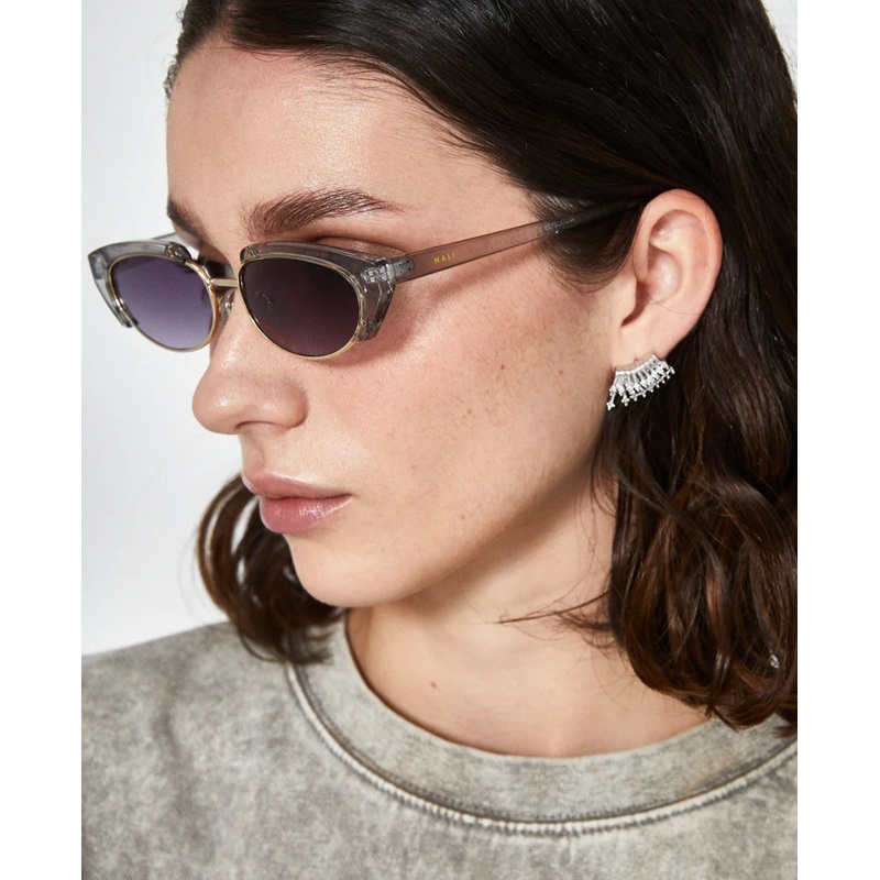 NALI Black Marble & Gold Cat Eye Sunglasses
