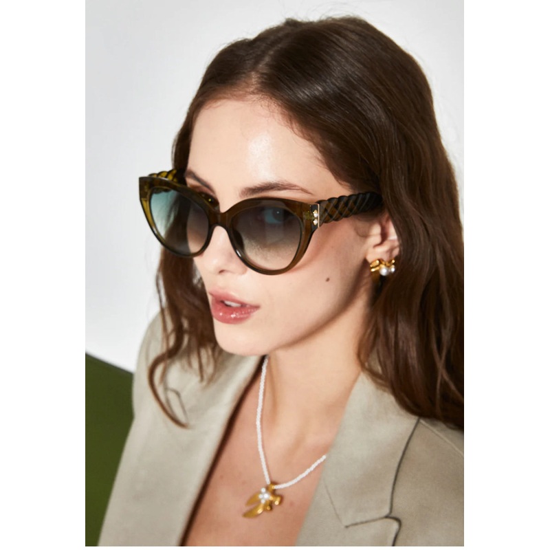NALI Green Sunglasses with Braid Detail