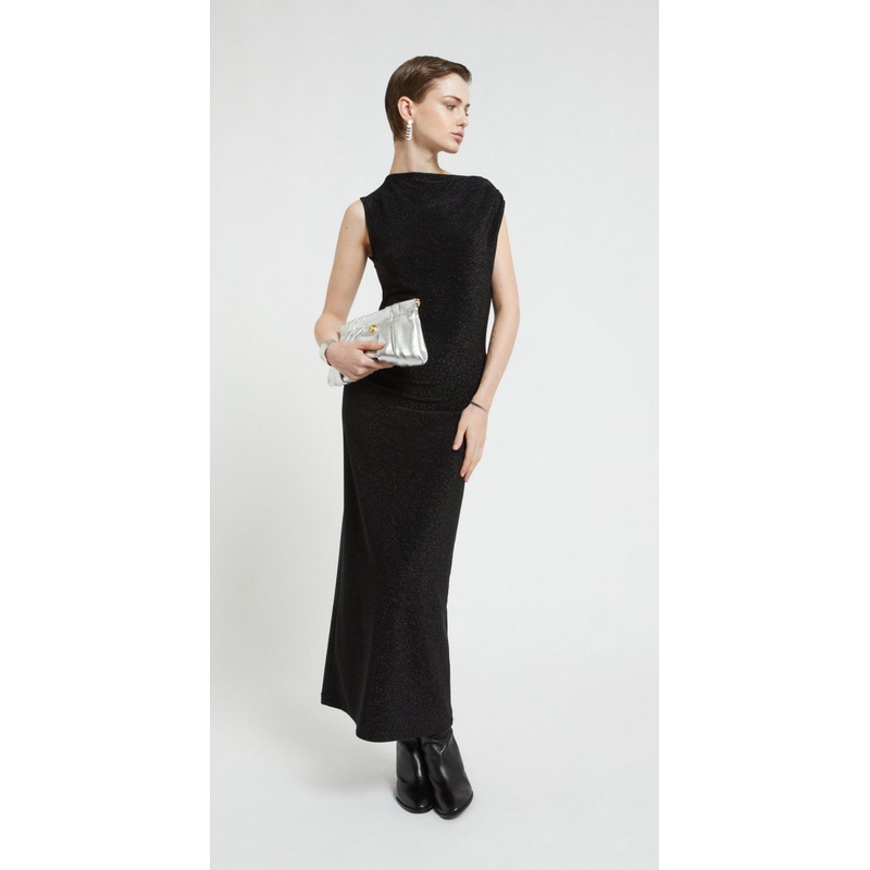 OttodAme Black Lurex Long Dress