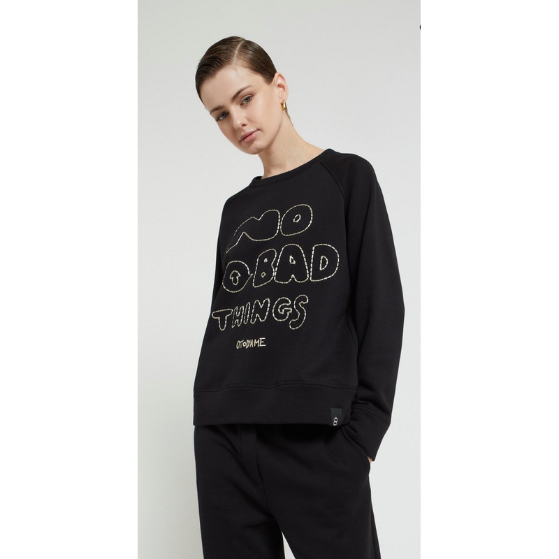 OttodAme Black No To Bad Things Sweatshirt