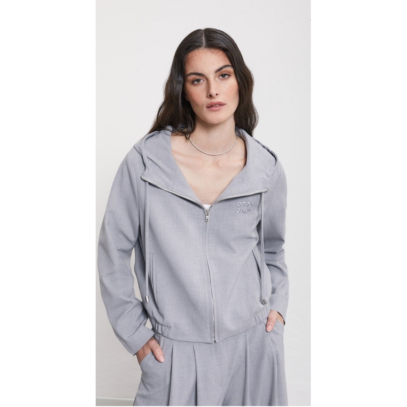 OttodAme Dove Grey Suit Bomber Jacket