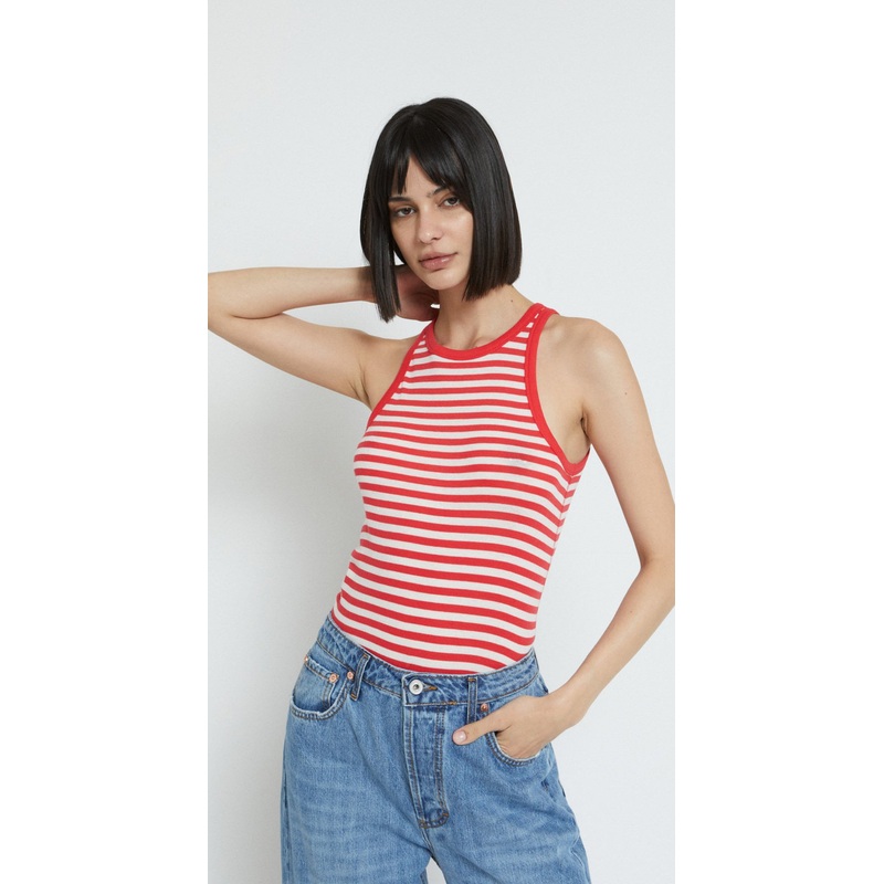 OttodAme Red & White Striped Tank Top