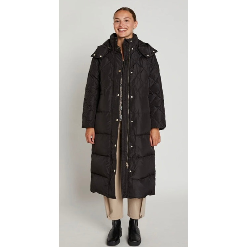 PBO Chocolate Brown Duck Down Quilted Coat