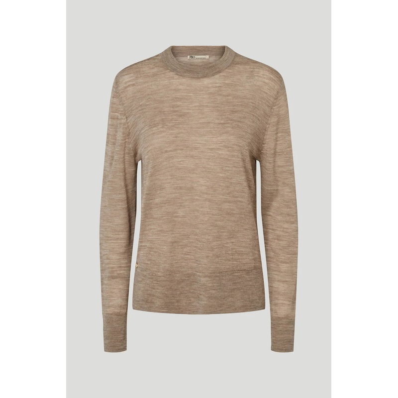 PBO Fine Knit Wool Oatmeal Coloured Jumper
