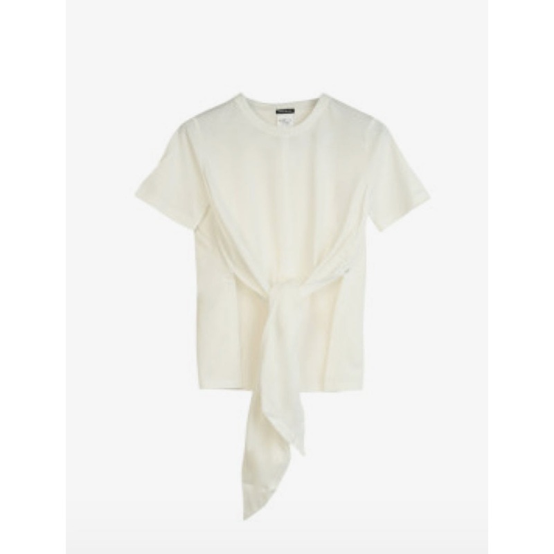 PENNYBLACK White T-Shirt with Front Bow Tie