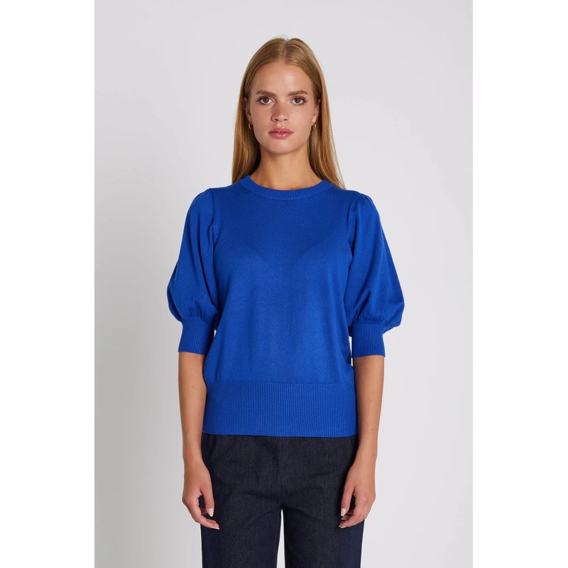 RDF Cobalt Blue Short Sleeve Fine Knit Jumper