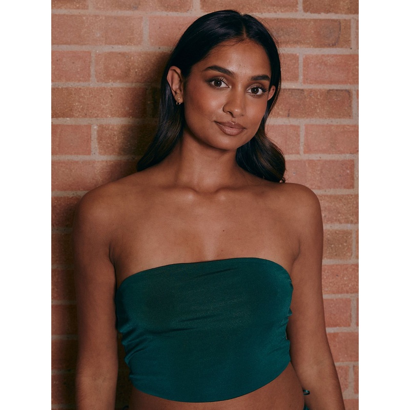 Bridesmaids Jersey Bandeau Top / Emerald
