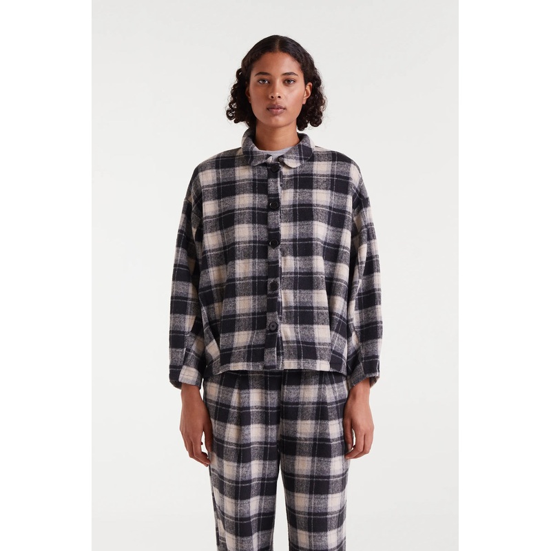 Compaia Fantastica Black Tartan Lumberjack Shirt/Jacket